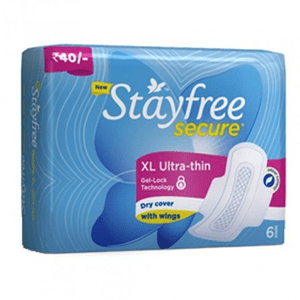 6 pads - STAYFREE Sanitary Pads, Secure Xl Ultra-Thin with Wings
